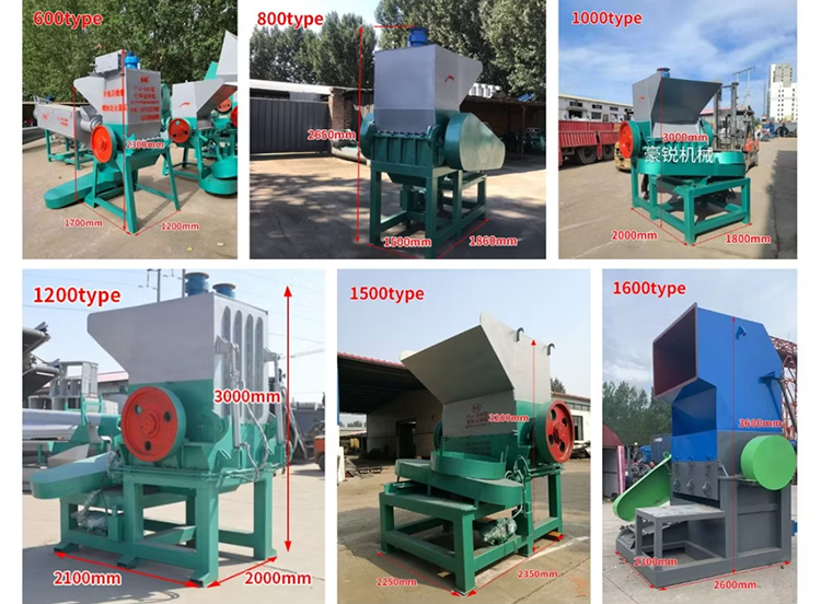 Modeller af Plactic Crusher Machine