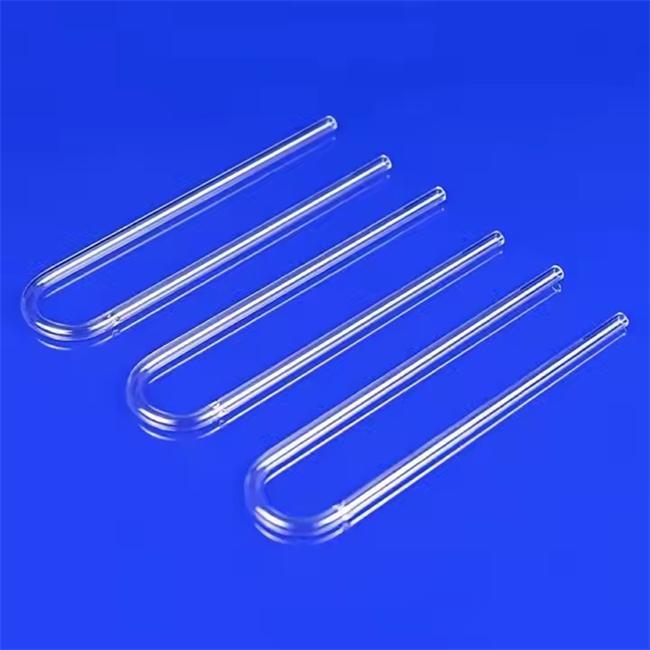 Chemical U-shaped bent quartz tube manufacturer Fabricant de tubes de quartz courbés en forme de U chimique
