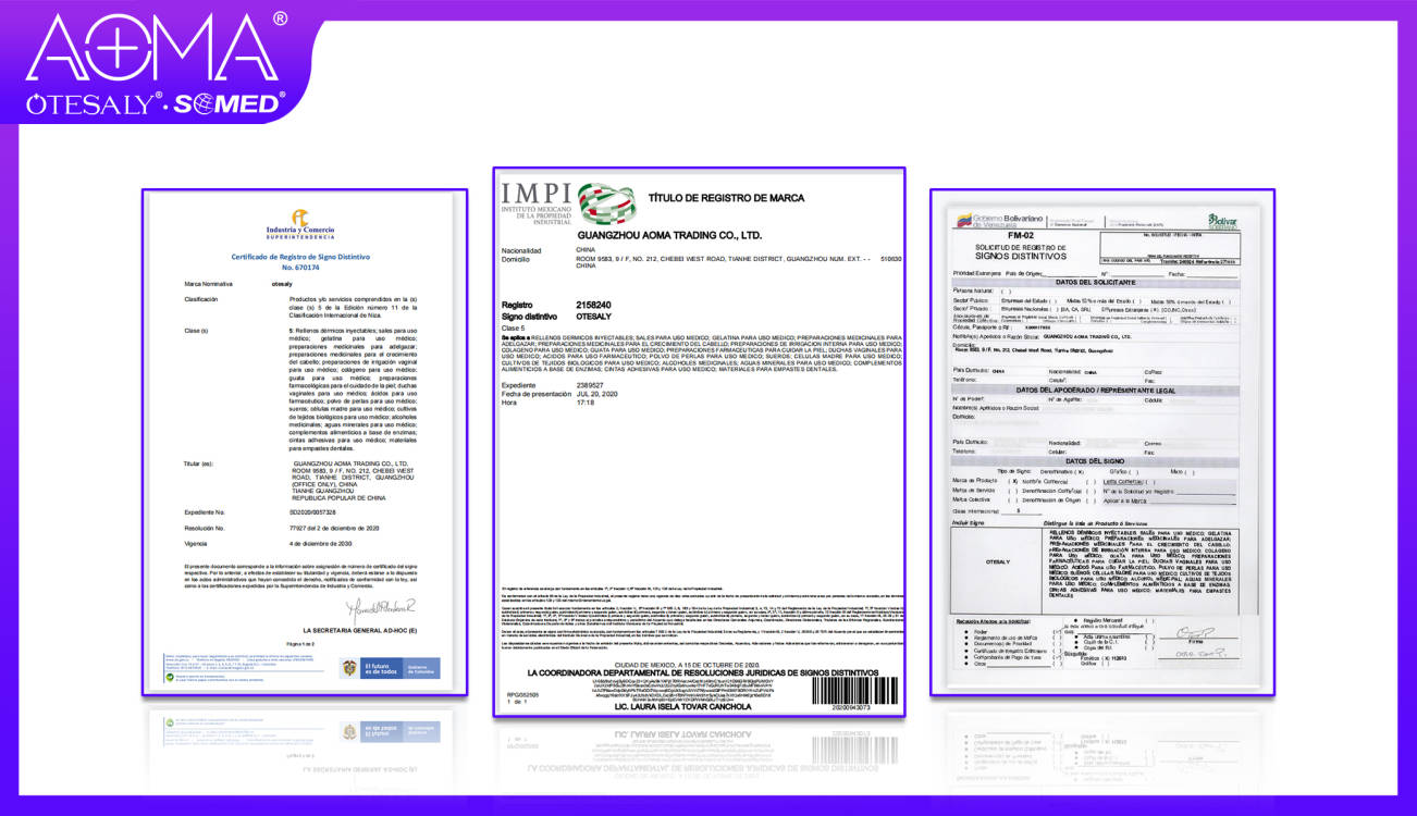 AOMA Certificates Dermail filler (2) AOMA 证书真皮填充剂 (2)