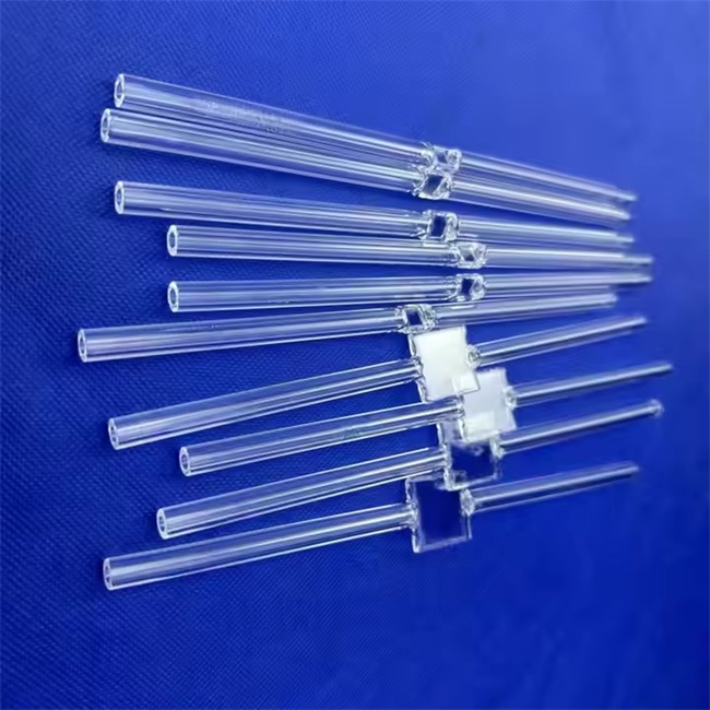 Outer diameter 10-500mm laboratory quartz tube with node in the middle أنبوب كوارتز مختبري بقطر خارجي 10-500 مم مع عقدة في المنتصف