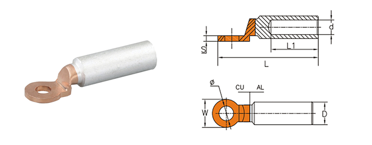 DTL-2 Bimetal Crimp Cable Lug DTL-2 Bimetall-Crimpkabelschuh