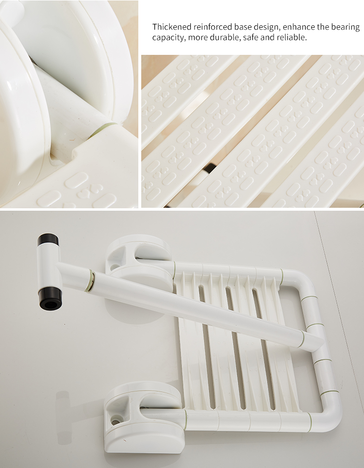 Қабырғаға орнатылған сырғанамайтын қарттарға арналған жиналмалы душ табуреткасы ванна бөлмесі