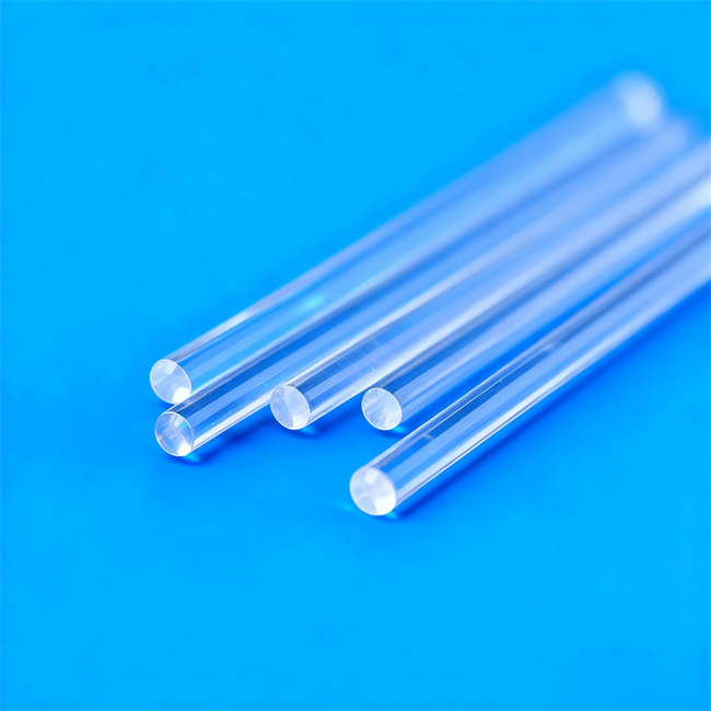 Solid transparent quartz light guide column supplier Fornecedor de coluna guia de luz de quartzo transparente sólido