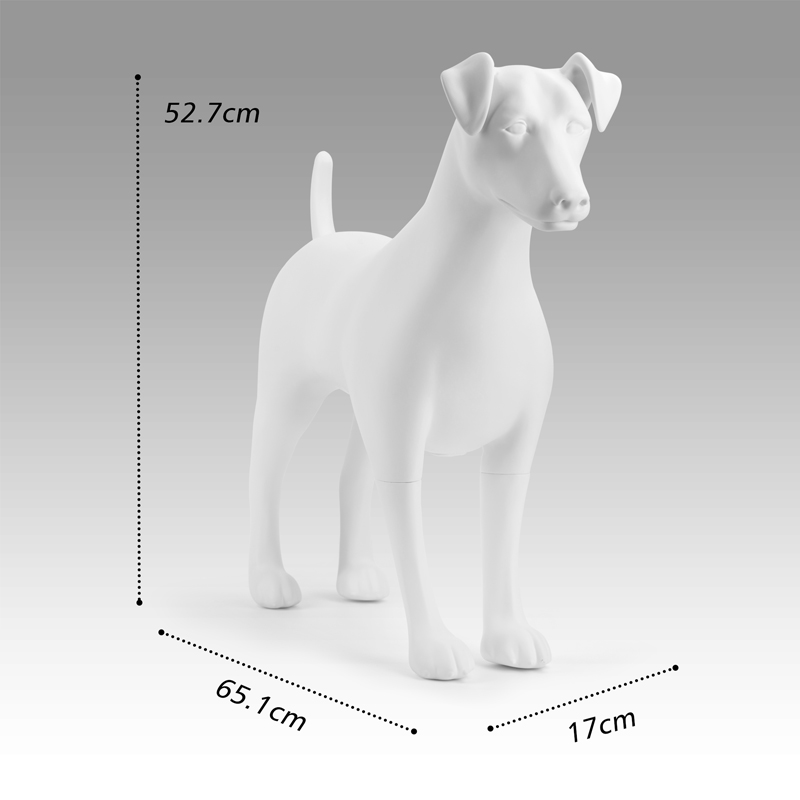Matte White Fiberglass Fox Terrier Mannequin Ματ Λευκό Μανεκέν Fox Terrier από Fiberglass