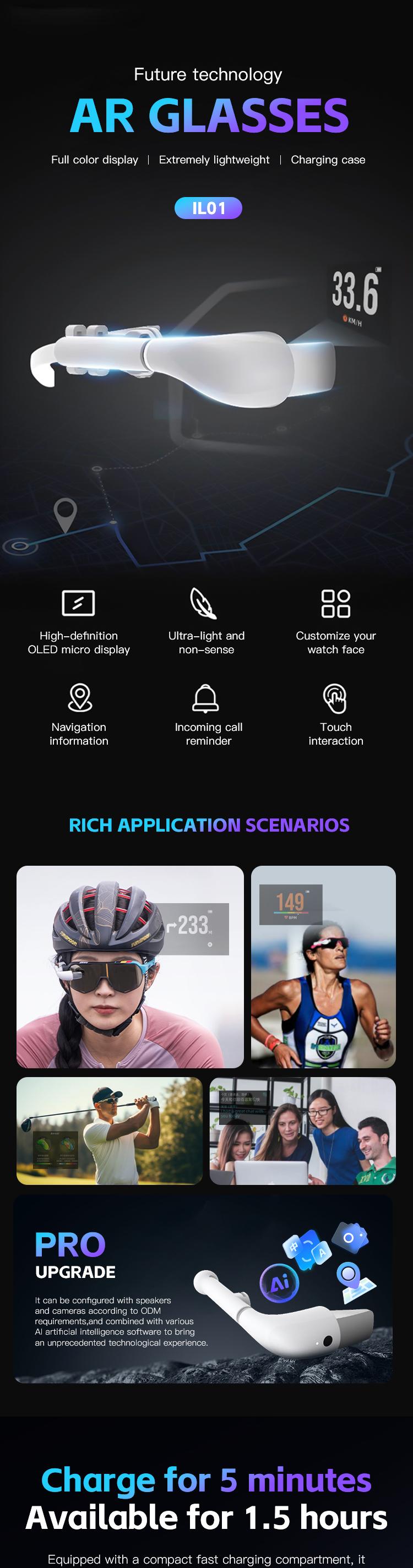 Smart AR HUD Glasses (1) Ochelari Smart AR HUD (1)