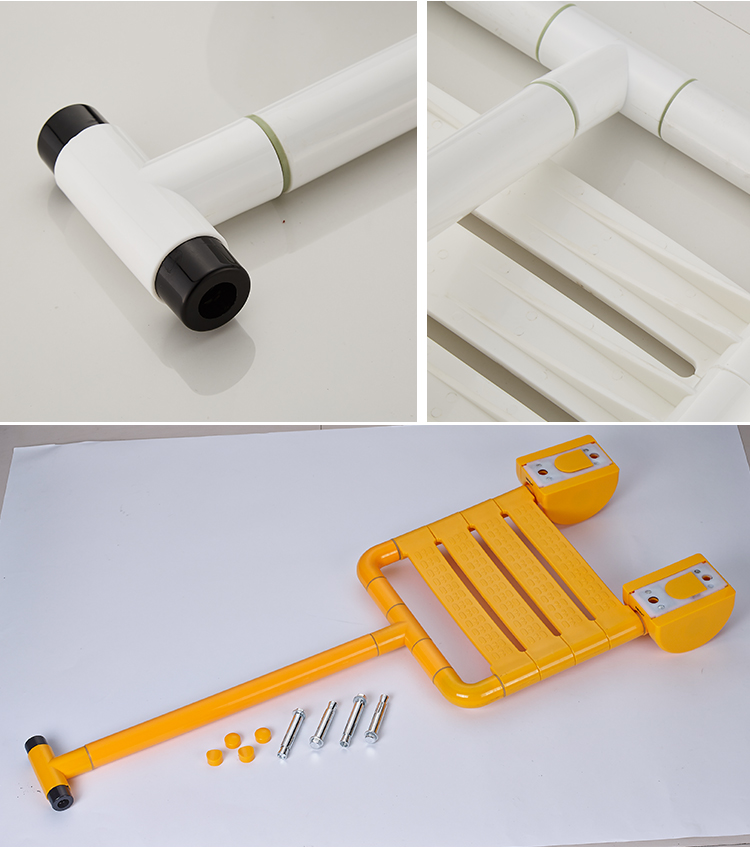 Қабырғаға орнатылған сырғанамайтын қарттарға арналған жиналмалы душ табуреткасы ванна бөлмесі