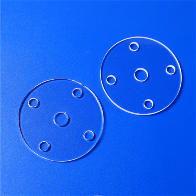 Round Drilled Quartz Glass Plate Runde gebohrte Quarzglasplatte