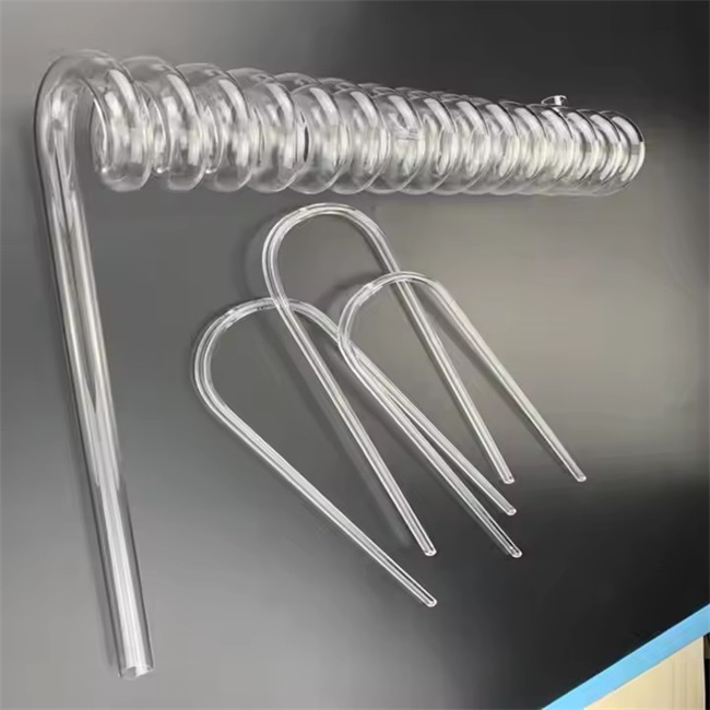 Outer diameter 5-500mm laboratory spiral transparent curved quartz tube القطر الخارجي 5-500 مم أنبوب الكوارتز المنحني الشفاف للمختبر