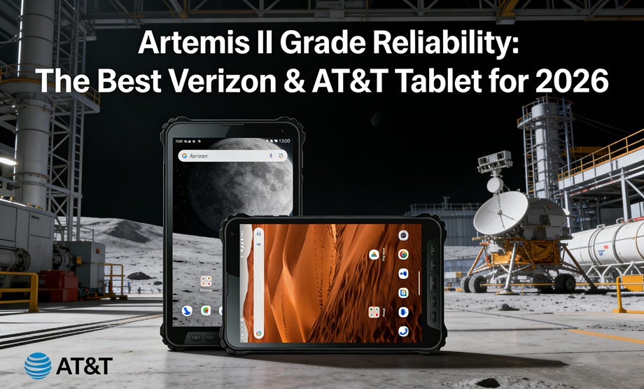 Aozora K8 Active rugged tablet synced with Verizon 5G Business Plan Tableta resistente Aozora K8 Active sincronizada con Verizon 5G Business Plan