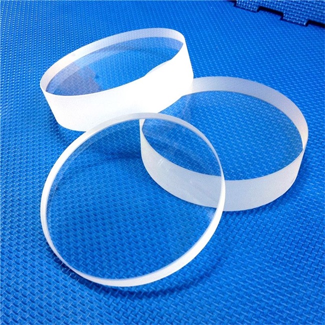 92-99.5% transparent fused UV quartz glass disc Disco de vidrio de cuarzo UV fundido transparente 92-99,5%