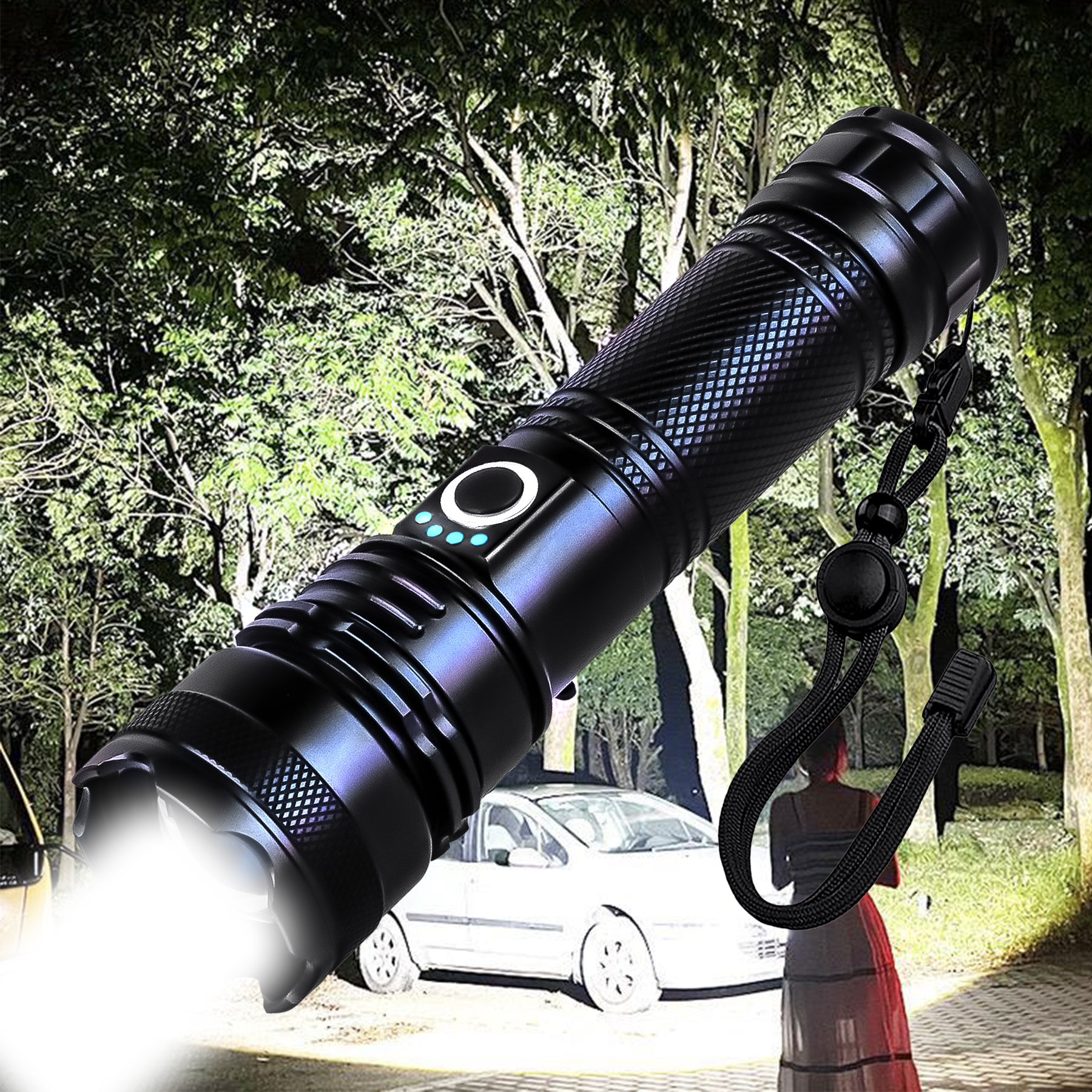 Helius LD02 1200 Lumens Aluminum Alloy Zoomable Power Display P70 LED Torche Flashlight 7 Helius LD02 1200 流明鋁合金可縮放電量顯示 P70 LED 手電筒手電筒 7