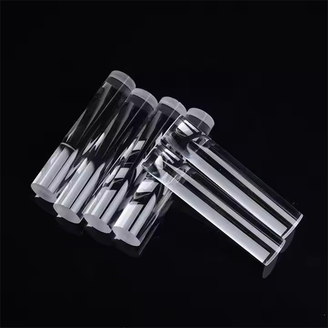 High purity optical transparent polished quartz glass rod Hochreiner, optisch transparenter, polierter Quarzglasstab