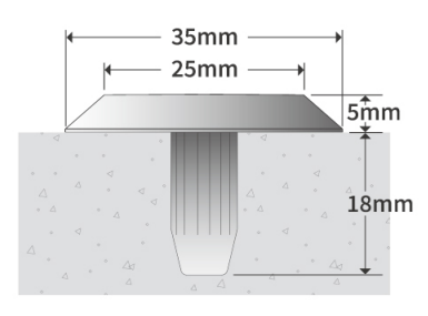 high quality anti-slip paving tactile stud for shopping malls hotels perno tattile per pavimentazione antiscivolo di alta qualità per centri commerciali, hotel