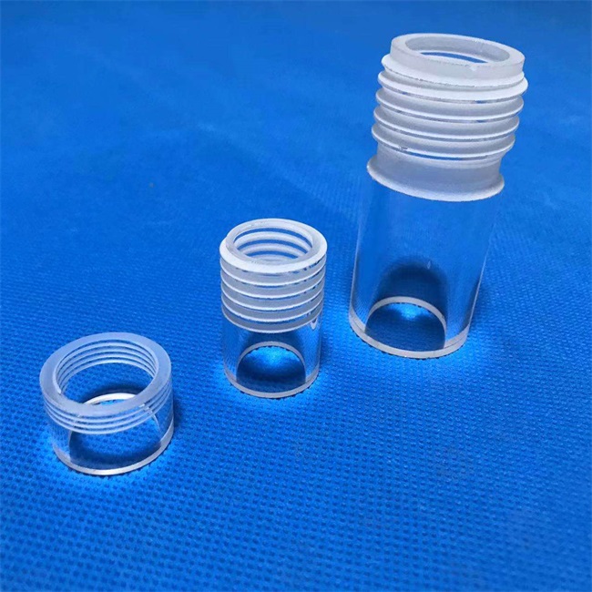 Quartz glass tube with threaded coil أنبوب زجاج الكوارتز مع لفائف مترابطة