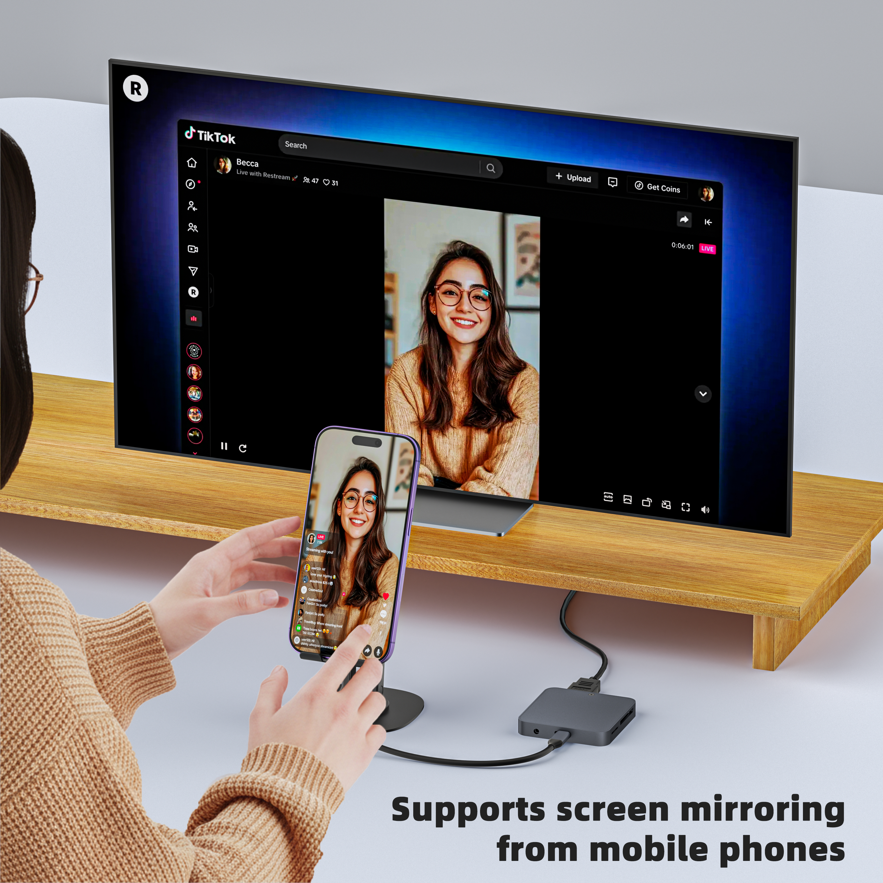 具有磁性設計和多設備支持的一體化 USB-C 擴展塢