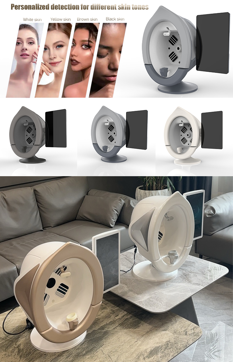 Analizador de piel, máquina analizadora de piel, máquina analizadora de piel facial, analizador de piel 3d, analizador de piel AI, analizador de piel facial, analizador de piel móvil, analizador de piel con lámpara de madera, analizador de piel con escáner facial, analizador de piel con escáner facial
