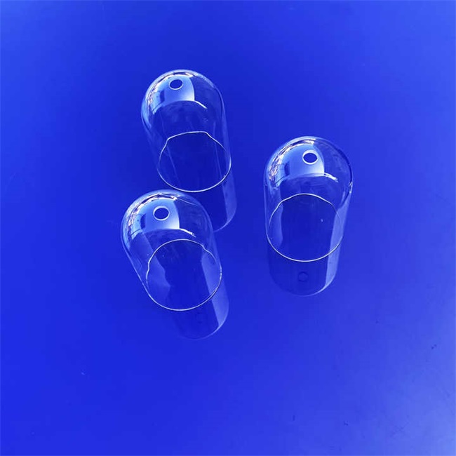 Transparent bottom perforated quartz glass test tube Reagenzglas aus perforiertem Quarzglas mit transparentem Boden