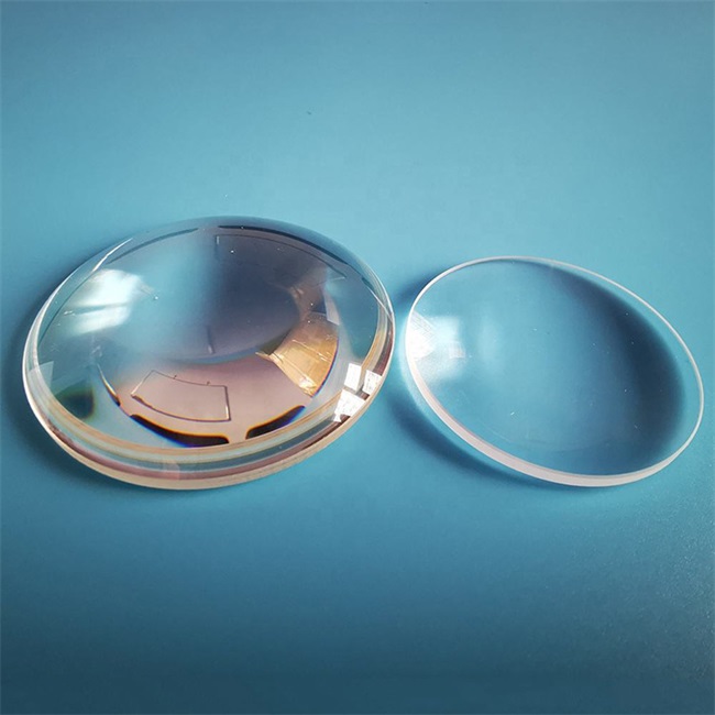 High purity optical quartz glass coated lens Linse mit hochreiner optischer Quarzglasbeschichtung