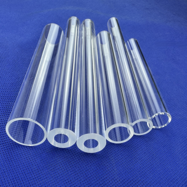 Quartz tube with a purity of 99.99% at 800 ° C أنبوب كوارتز بدرجة نقاء 99.99% عند 800 درجة مئوية