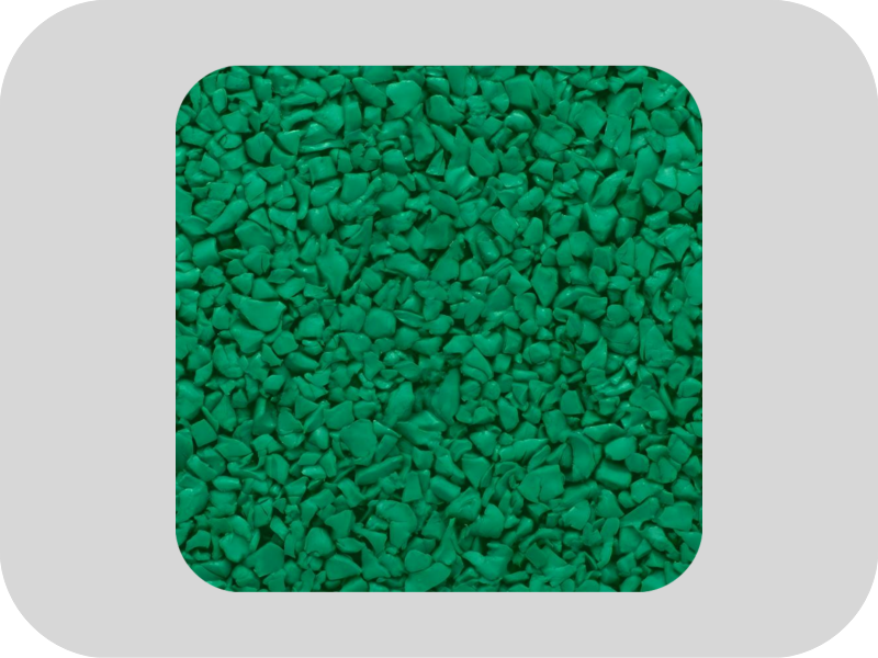 Outdoor runway high elasticity green EPDM rubber granules Hochelastisches grünes EPDM-Gummigranulat für den Außenbereich