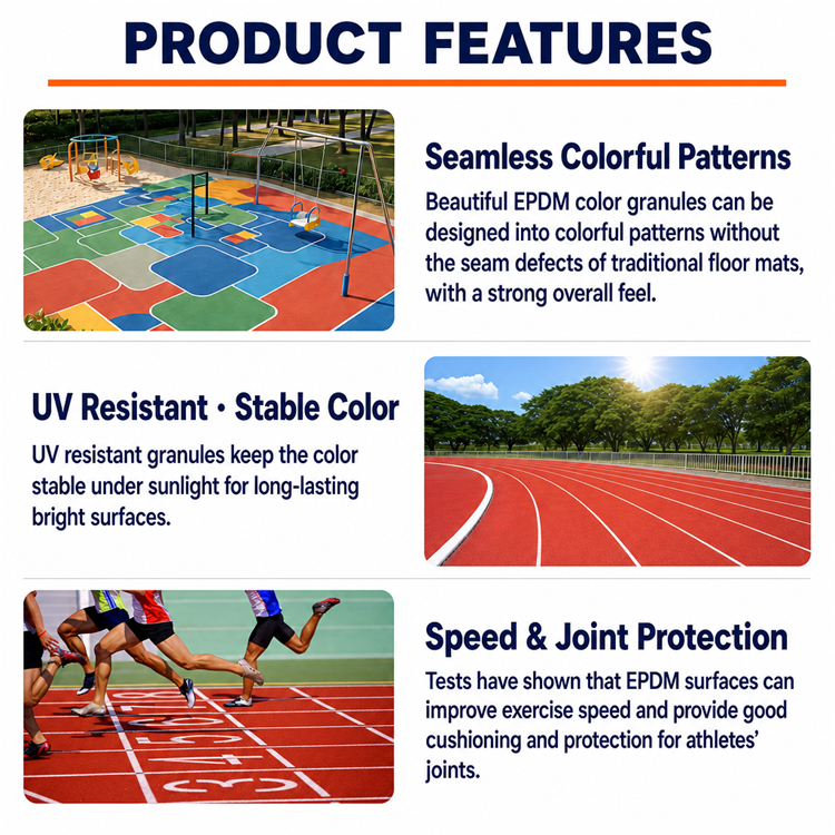 EPDM granules Features مميزات حبيبات EPDM