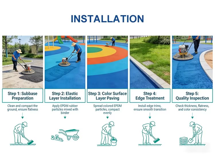 EPDM installation Pemasangan EPDM