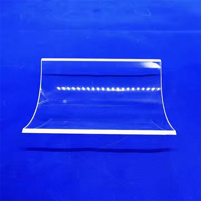 Curved and bent flat quartz plate Gebogene und gebogene flache Quarzplatte