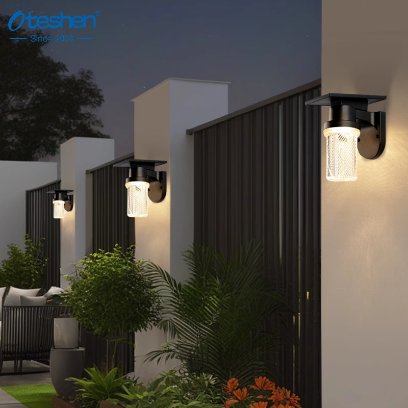 SL1932DT LED solar wall light Oteshen modern textured wireless solar porch sconce SL1932DT LED gün diwar çyrasy Oteshen häzirki zaman dokumasyz simsiz gün eýwany