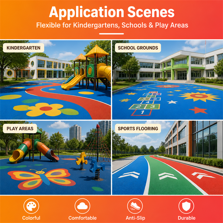 EPDM granules Application Scenes مشاهد تطبيق حبيبات EPDM