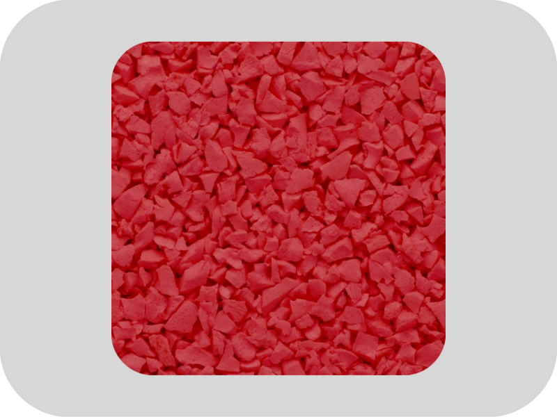 High elasticity red EPDM rubber granules Hochelastisches rotes EPDM-Gummigranulat