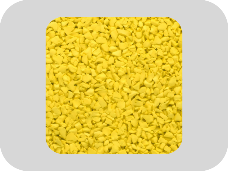 Long life yellow EPDM rubber granules Granulés de caoutchouc EPDM jaune longue durée