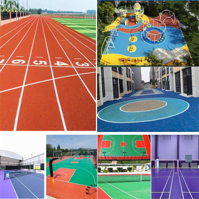 EPDM rubber PU Binder application Application de liant PU en caoutchouc EPDM