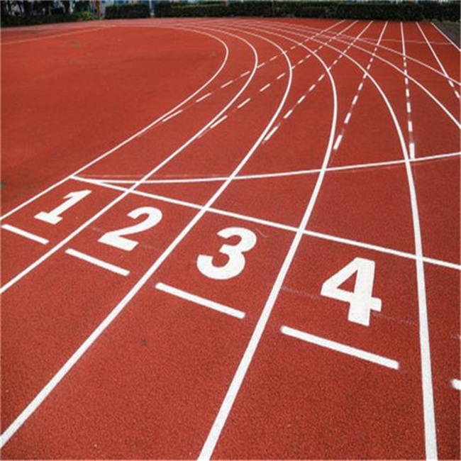 Red EPDM rubber track Rode EPDM-rubberbaan
