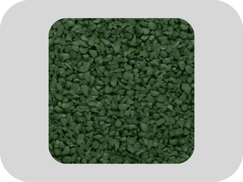 Sulfur free green EPDM rubber granules حبيبات مطاط EPDM خضراء خالية من الكبريت