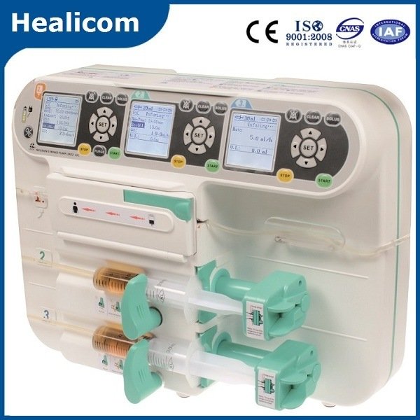 Medizinische Krankenhausausrüstung Automatische tragbare Spritzen-Infusionspumpe Zweikanal-Injektionspumpe