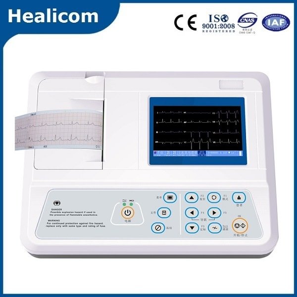 HE-01A Equipo médico Digital portátil ECG de mano Máquina ICU Electrocardiógrafo con precio barato