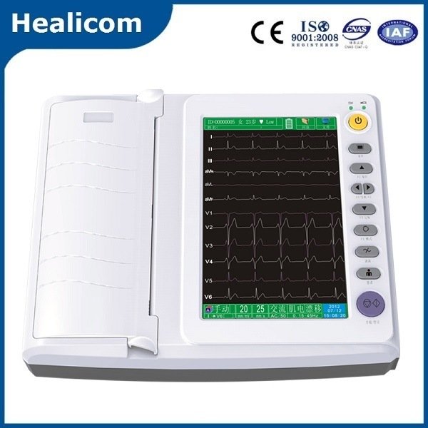 HE-12B Medizinisches tragbares digitales 12-Kanal-EKG-Gerät (Elektrokardiogramm)