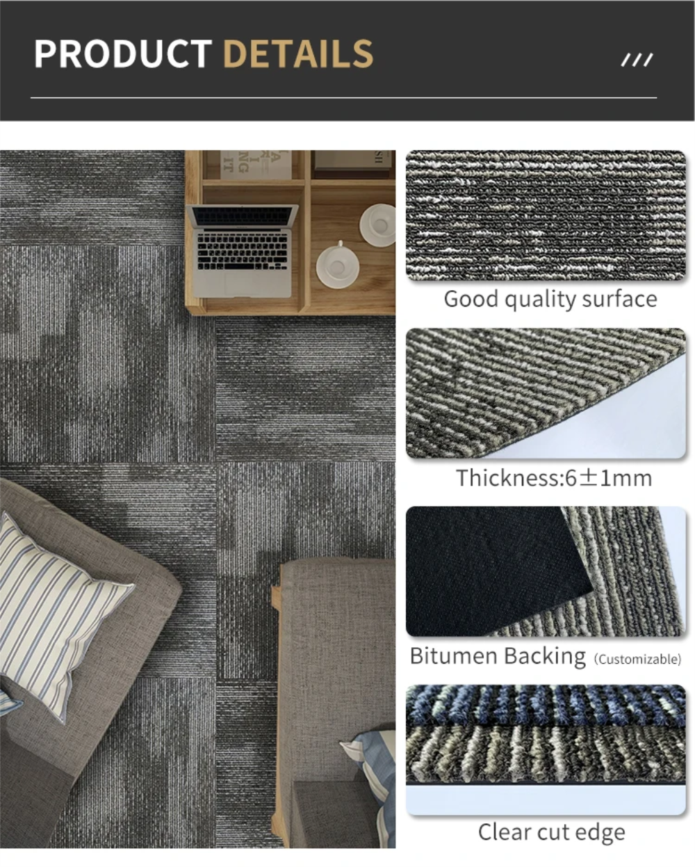 custom na Office Carpet Tile 