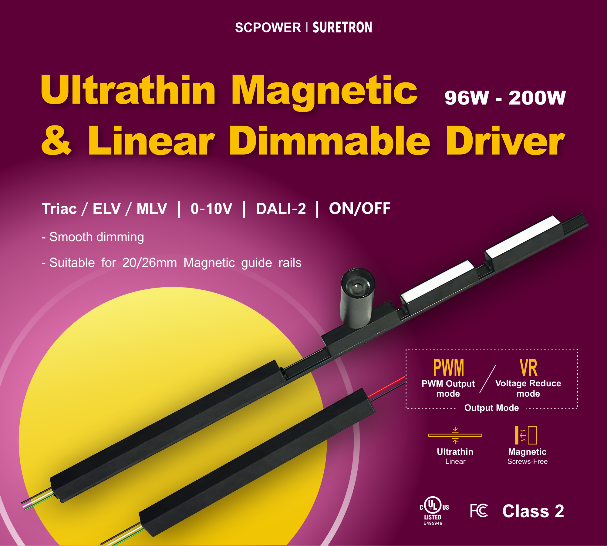 Muteekemu ebifaananyi eby’omutindo ogwa waggulu eby’emitwe gy’amataala ga magineeti n’abavuzi ba H-Type Rail LED