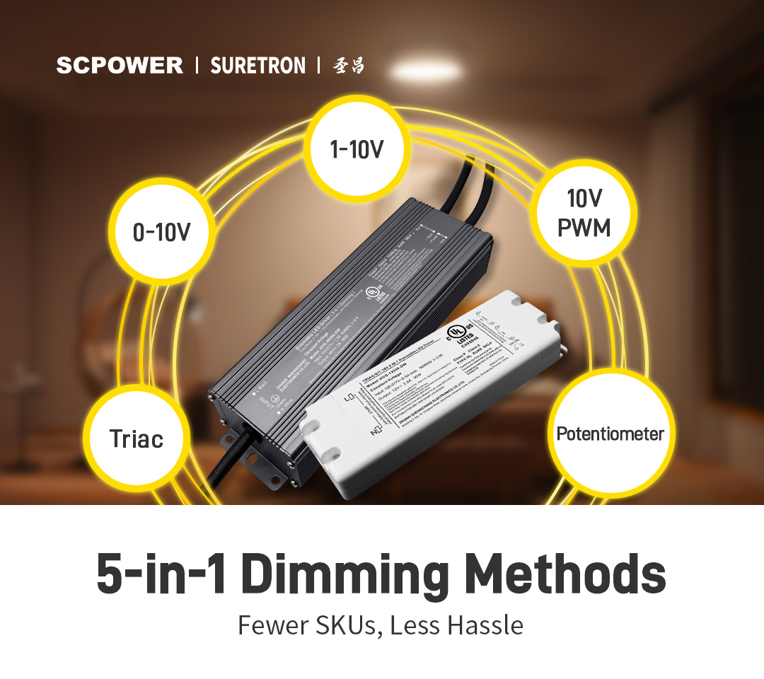 Suretron 5-in-1 Dimmable Power Supply