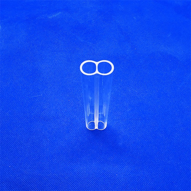 JGS1 transparentes Doppelloch-Quarzglasrohr