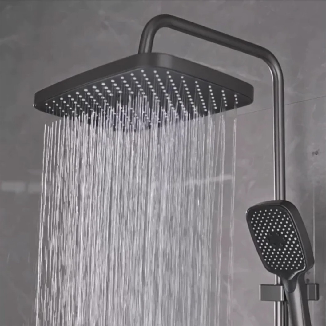 Қатты жезден жасалған заманауи шыны сұр душқа арналған шүмек