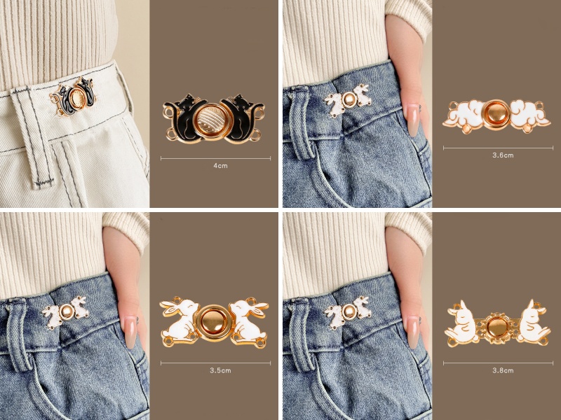 N&auml;hen Sie den Knopf zum Festziehen der Taille an, um eine lockere Hose zu erhalten
