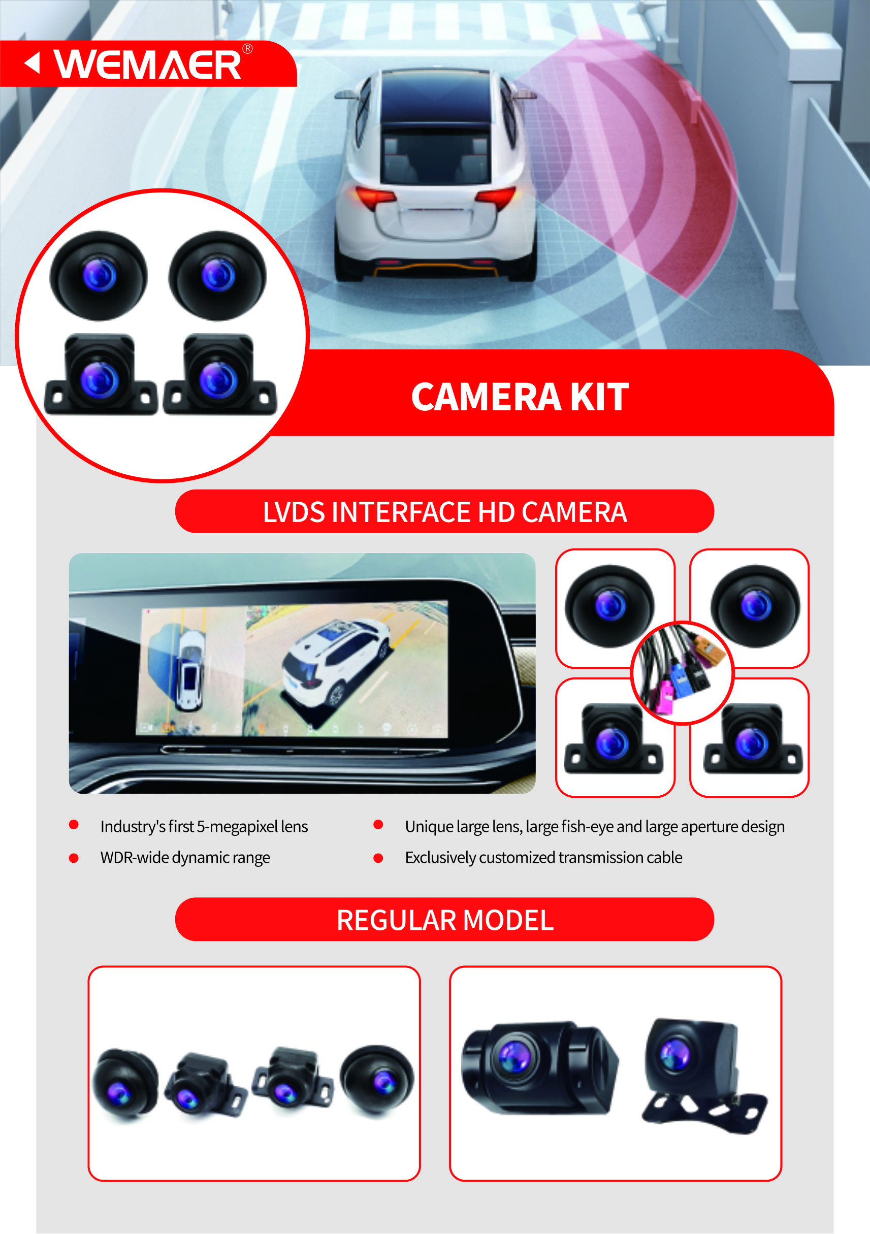Kit de cámara de coche LVDS