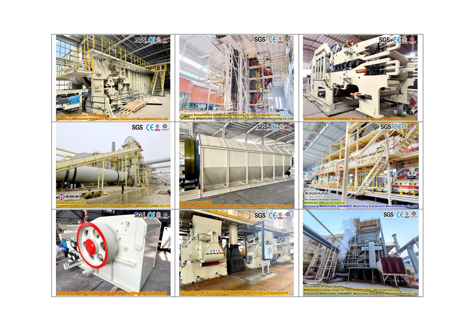 Chine Minghung PB MDF OSB Ligne de production
