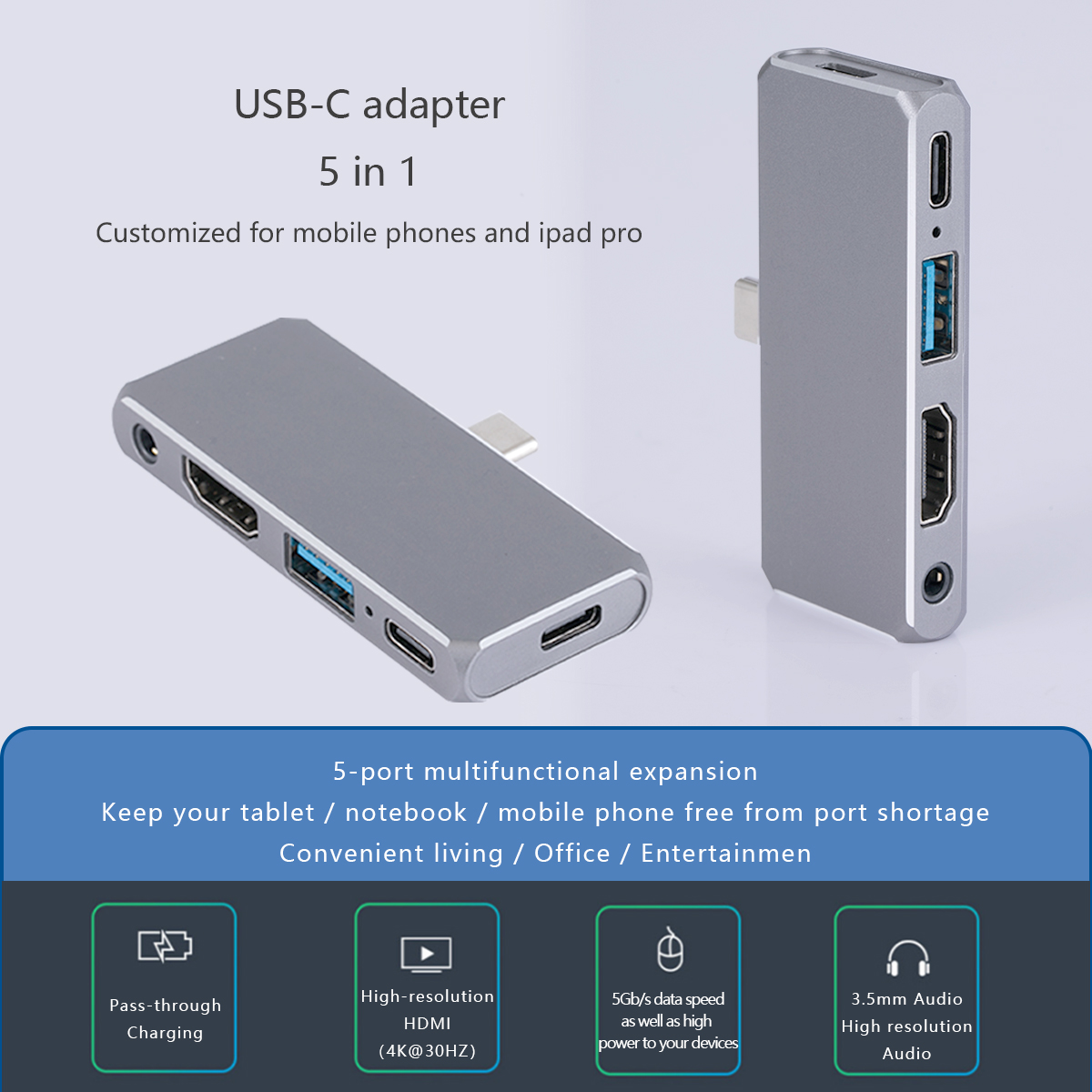 5 合 1 USB C 集線器 (3)