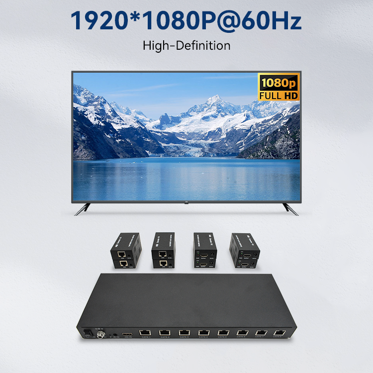 M-HD608 EDID POC IR Cat6 8 منافذ HD موسع