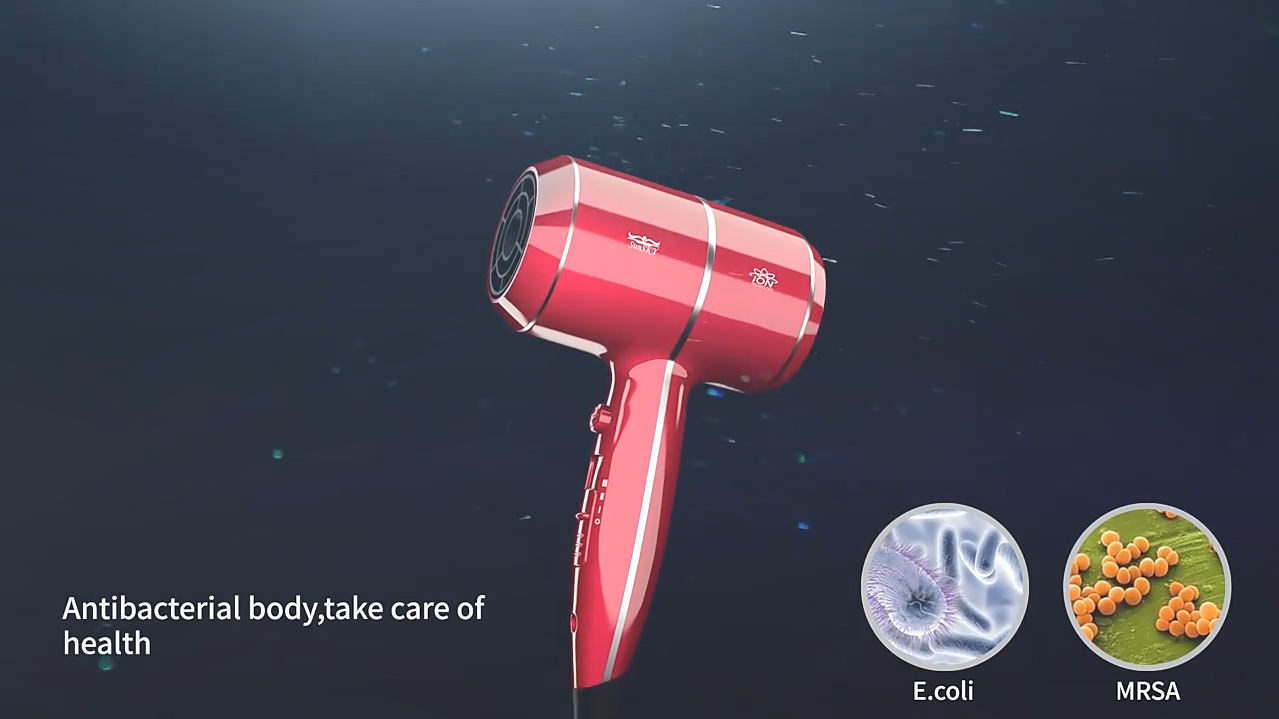s&egrave;che-cheveux ionique avec bo&icirc;tier ABS antibact&eacute;rien pour un usage quotidien