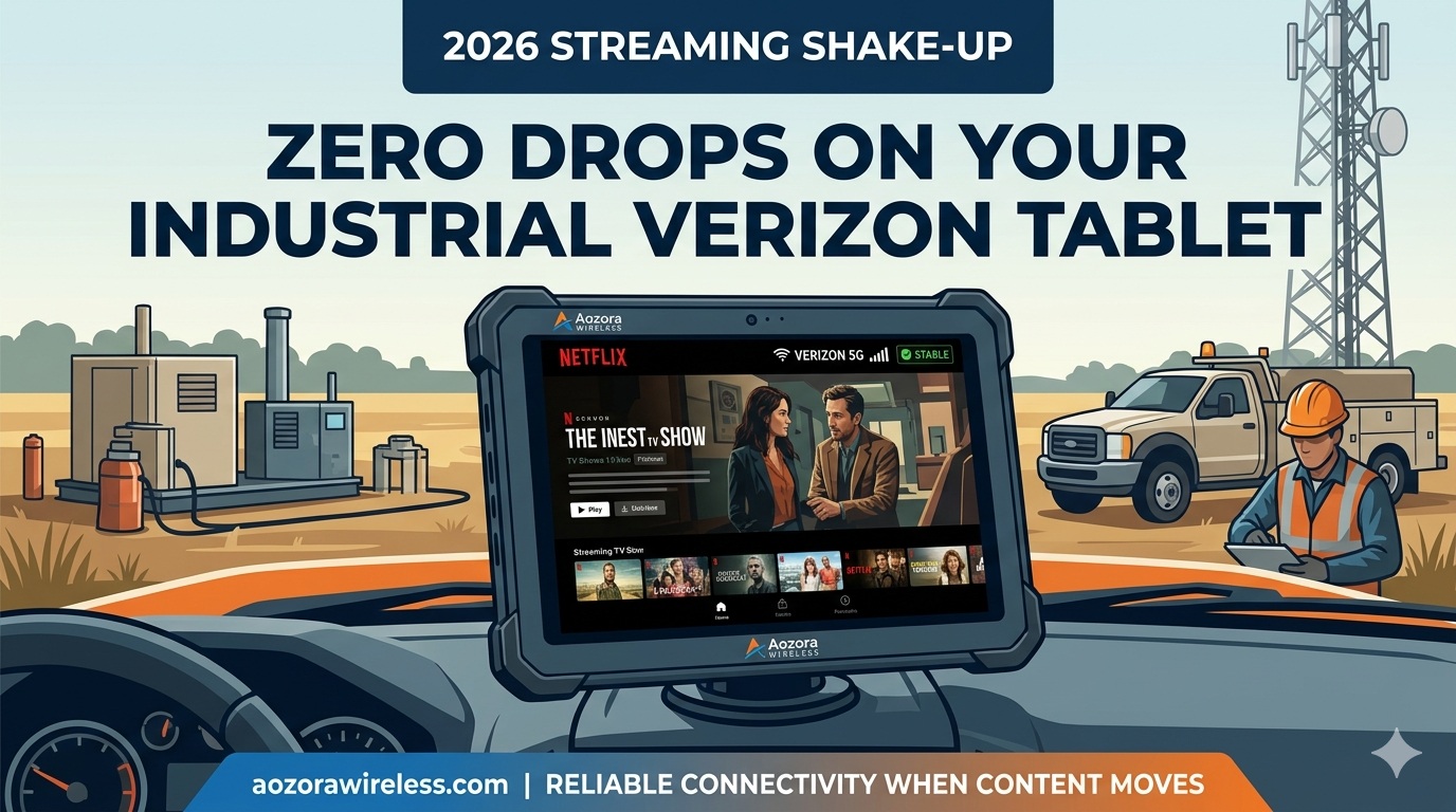 Aozora K8 Aktiv industriel Verizon-tablet, der streamer HD-video i et felt