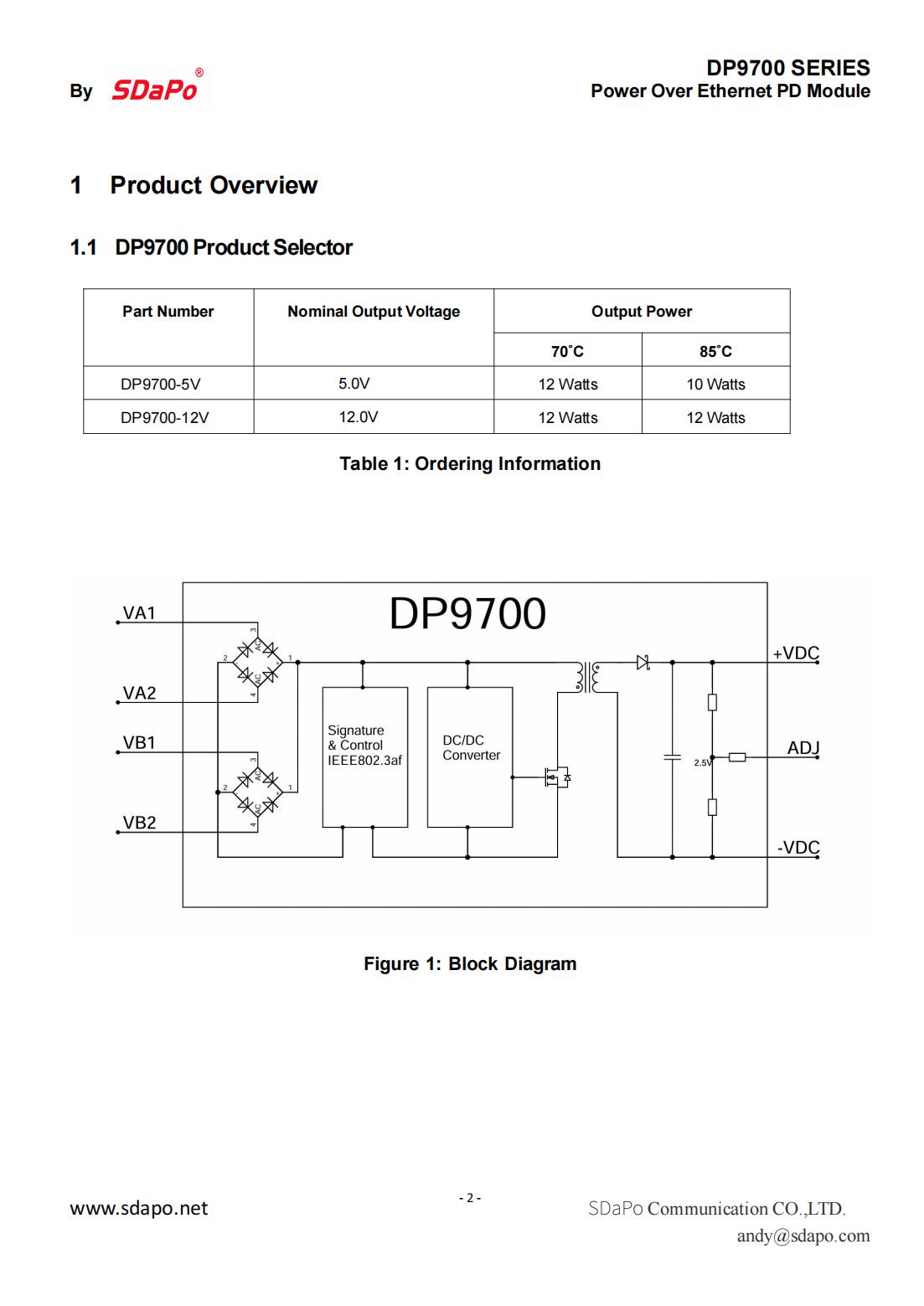 DP9700 Datasheet_02 DP9700 Veri Sayfası_02